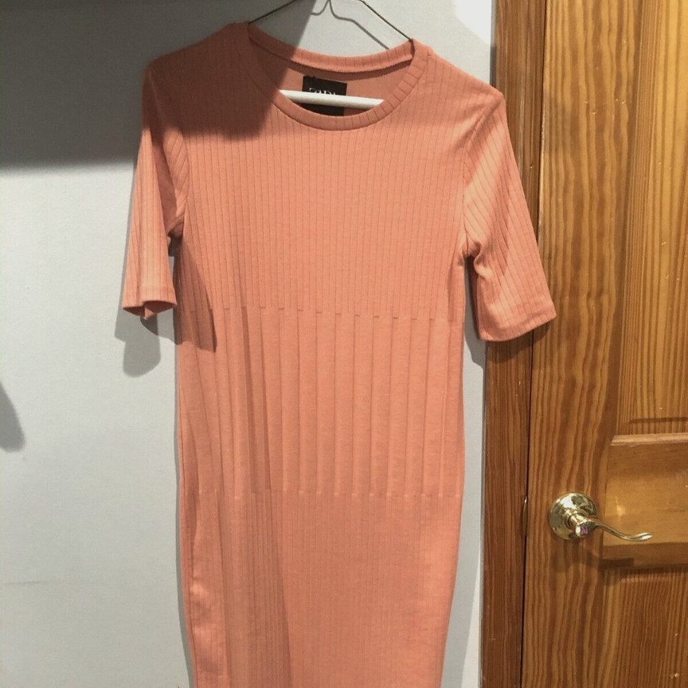 Zara Soft Knit Ribbed Midi Dress Size Small